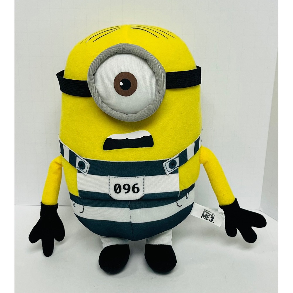 Despicable Me 3 Minion Carl Prison Uniform Plush Toy Factory 096 Yellow 9"
